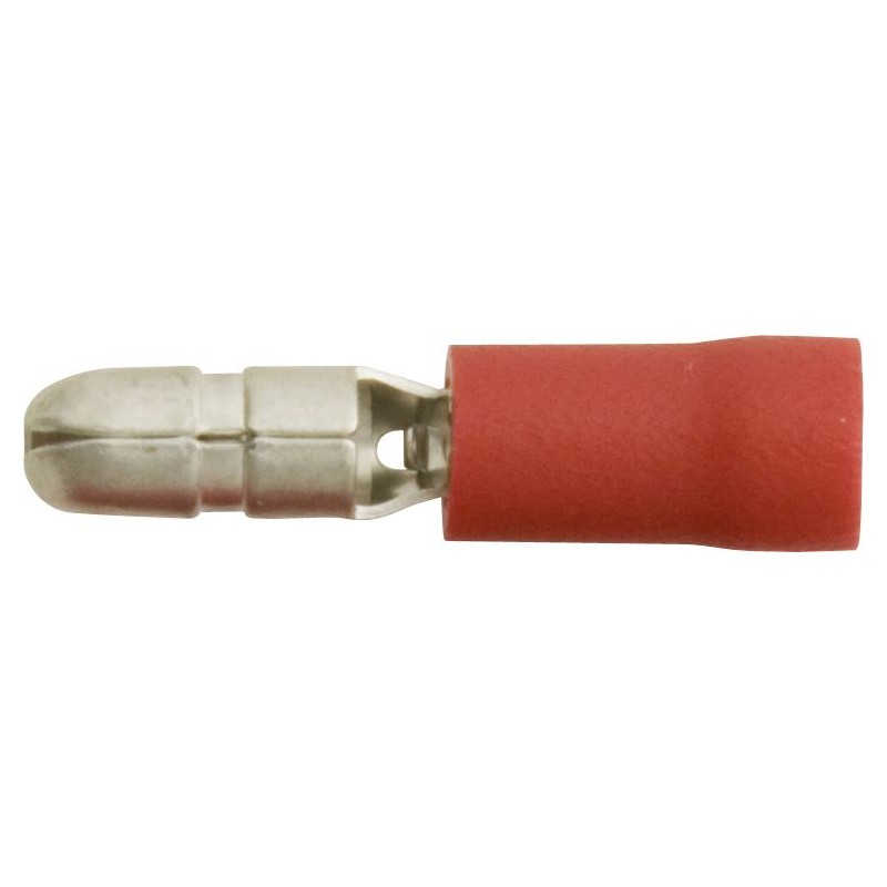 4.0mm (BULLET) MALE TERMINALS (RED) (4.0mm) (100)
