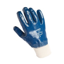 SIZE 10 (XL) BLUE H/W NITRILE GLOVES (KNIT WRIST) (H/D)