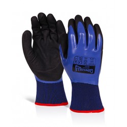 10 X Size 8 (M) Waterproof Thermal Nitrile Coated Gloves