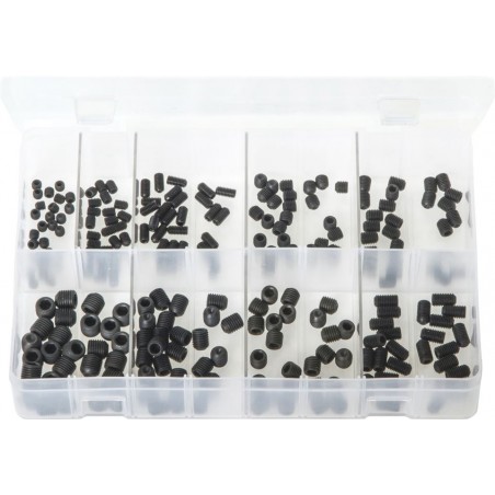 ASSORTED (UNF) BLACK GRUB SCREWS (225)