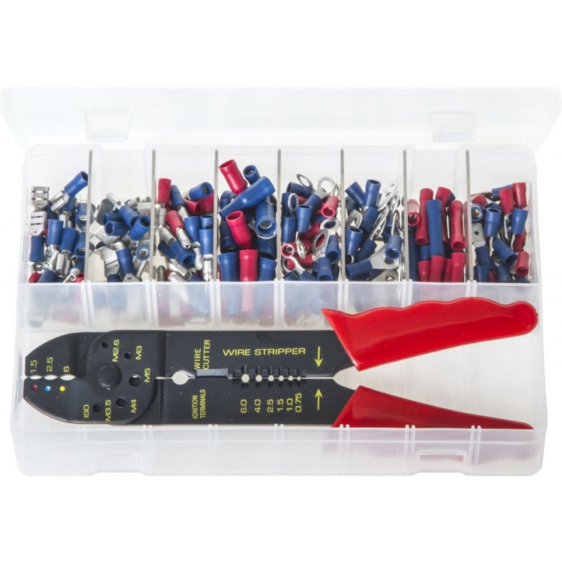 ASSORTED INSULATED TERMINALS WITH PLIERS (206)