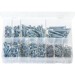 ASSORTED (METRIC) MACHINE SCREWS/NUTS/WASHERS (840)