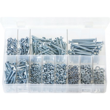 ASSORTED (METRIC) MACHINE SCREWS/NUTS/WASHERS (840)