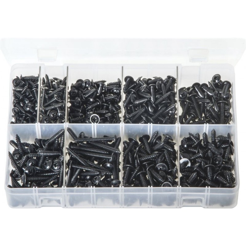 ASSORTED BLACK FLANGE SELF TAPPING SCREWS (700)