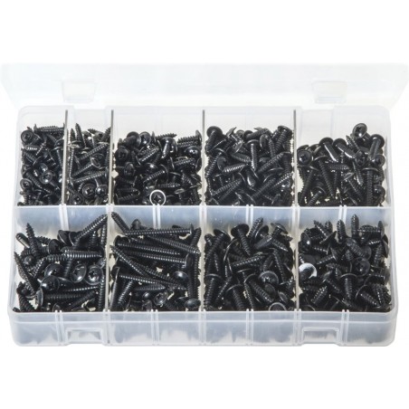 ASSORTED BLACK FLANGE SELF TAPPING SCREWS (700)
