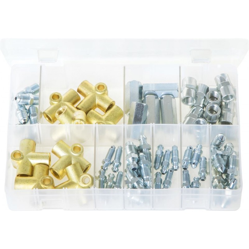 ASSORTED BRAKE TUBING CONNECTORS & BLEED SCREWS (63)*