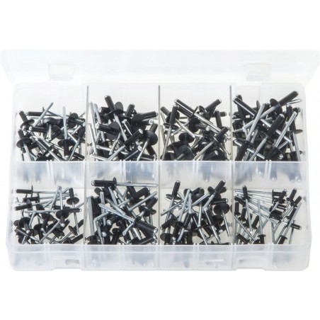 ASSORTED (BLACK) ALUMINIUM RIVETS (200)