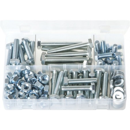 ASSORTED M10 SETSCREWS/NUTS/WASHERS (150)