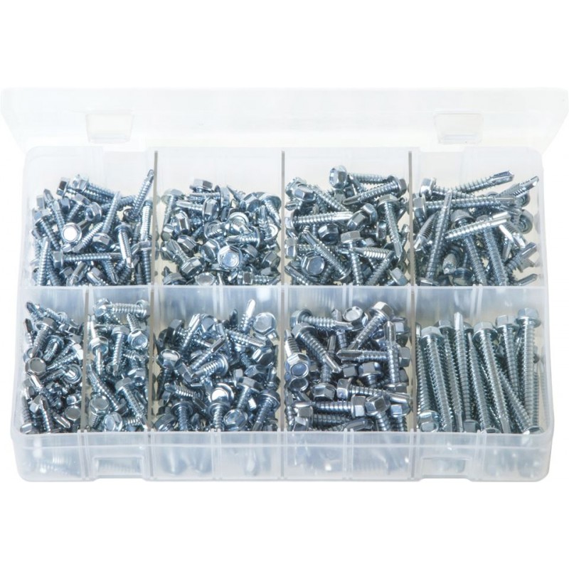 ASSORTED HEX HEAD SELF-DRILL SCREWS (400)