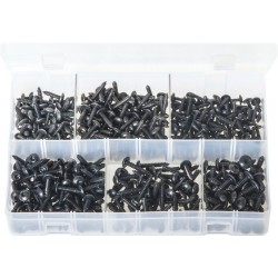 ASSORTED BLACK FLANGED TORX SELF TAPPING SCREWS (450)