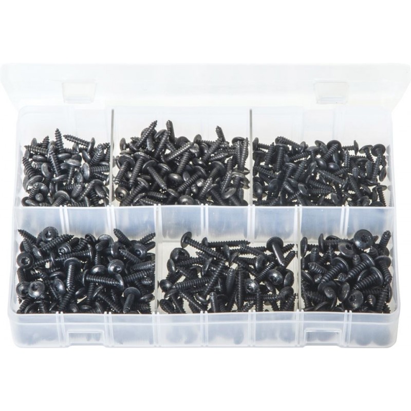 ASSORTED BLACK FLANGED TORX SELF TAPPING SCREWS (450)