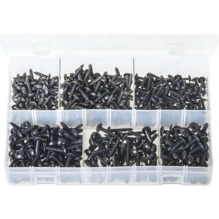 ASSORTED BLACK FLANGED TORX SELF TAPPING SCREWS (450)
