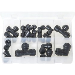 ASSORTED (METRIC) TEES/ELBOWS PUSH-FIT COUPLINGS (17)