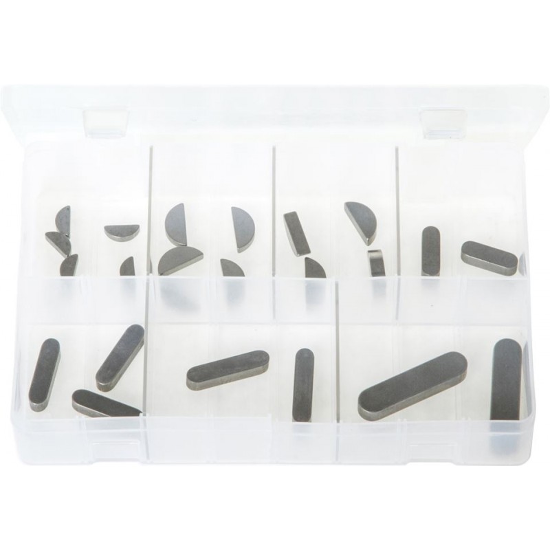 ASSORTED (METRIC) WOODRUFF KEYS & KEY STEEL (24)