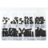 ASSORTED BLACK GRUB SCREWS (FLAT CONE & DOG POINT) (130)