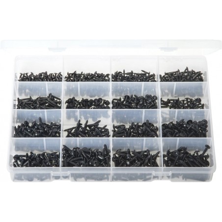 MAXI BOX' BLACK FLANGED SELF TAPPING SCREWS (1250)