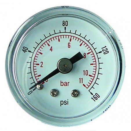 1/4" BSP PRE.. GAUGE BACK ENTRY (0-14BAR) 50mm face