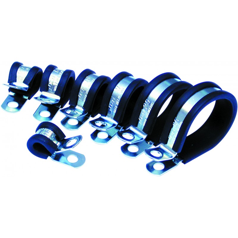 ASSORTED RUBBER LINED P-CLIPS (6 - 35mm) (JCS BRAND)