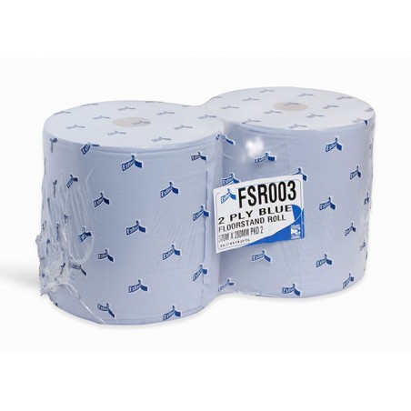 2PLY BLUE FLOORSTAND PAPER ROLLS (280mm x 370mtrs) (2)