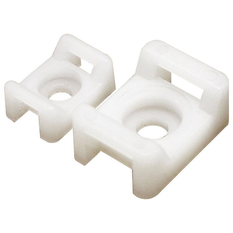 SCREW MOUNTABLE CABLE TIE SADDLES (4.8mm) (NATURAL) (50)