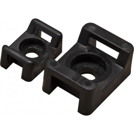 SCREW MOUNTABLE CABLE TIE SADDLES (4.8mm) (BLACK) (50)