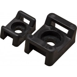SCREW MOUNTABLE CABLE TIE SADDLES (9.0mm) (BLACK) (50)