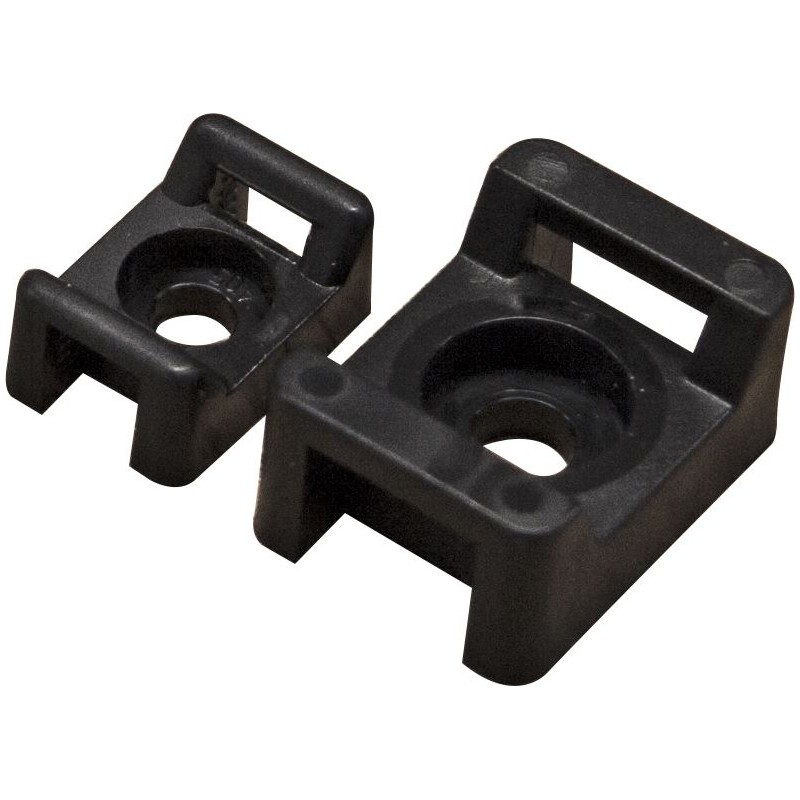SCREW MOUNTABLE CABLE TIE SADDLES (9.0mm) (BLACK) (50)