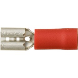 3.2mm (PUSH ON) FEMALE TERMINALS (RED) (3.2mm) (100)