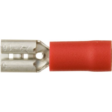 3.2mm (PUSH ON) FEMALE TERMINALS (RED) (3.2mm) (100)