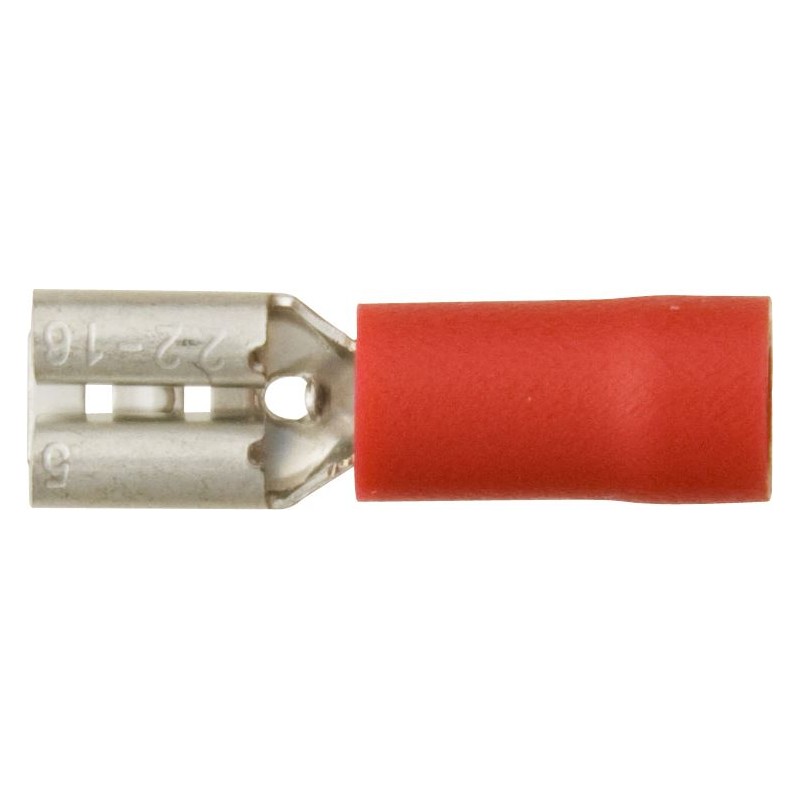 6.7mm (PUSH ON) FEMALE TERMINALS (RED) (6.7mm) (100)