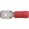 4.8mm (SPADE) MALE TERMINALS (RED) (4.8mm) (F/INSUL) (100)