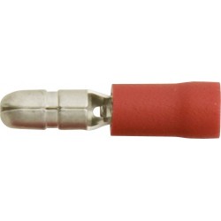 4.0mm (BULLET) MALE TERMINALS (RED) (4.0mm) (100)
