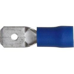 4.8mm (SPADE) MALE TERMINALS (BLUE) (100)