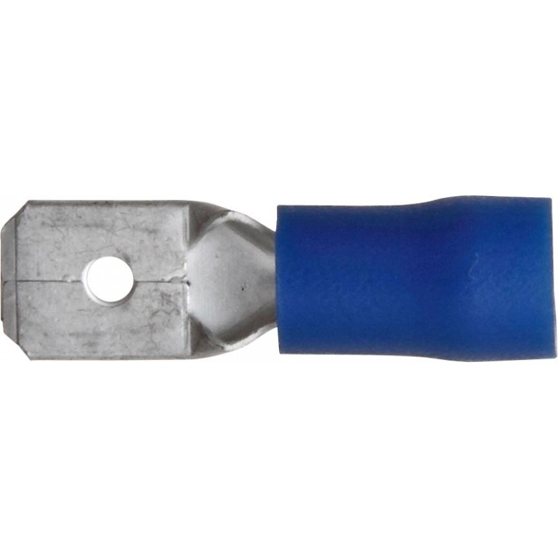 4.8mm (SPADE) MALE TERMINALS (BLUE) (100)