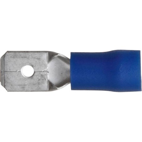 4.8mm (SPADE) MALE TERMINALS (BLUE) (100)