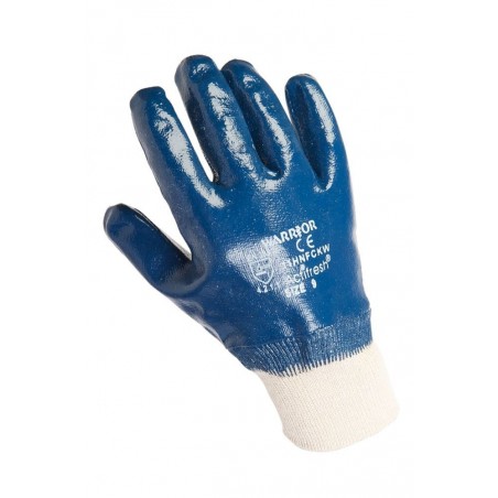SIZE 10 (XL) BLUE H/W NITRILE GLOVES (KNIT WRIST) (H/D)