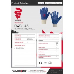 SIZE 10 (XL) BLUE H/W NITRILE GLOVES (KNIT WRIST) (H/D)