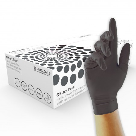 SIZE 11 (XL) P/FREE 'BLACK PEARL' NITRILE GLOVES (10x 100)