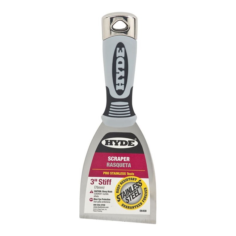 75mm HYDE STIFF SCRAPER (H/D) (CHISEL-ENDED)