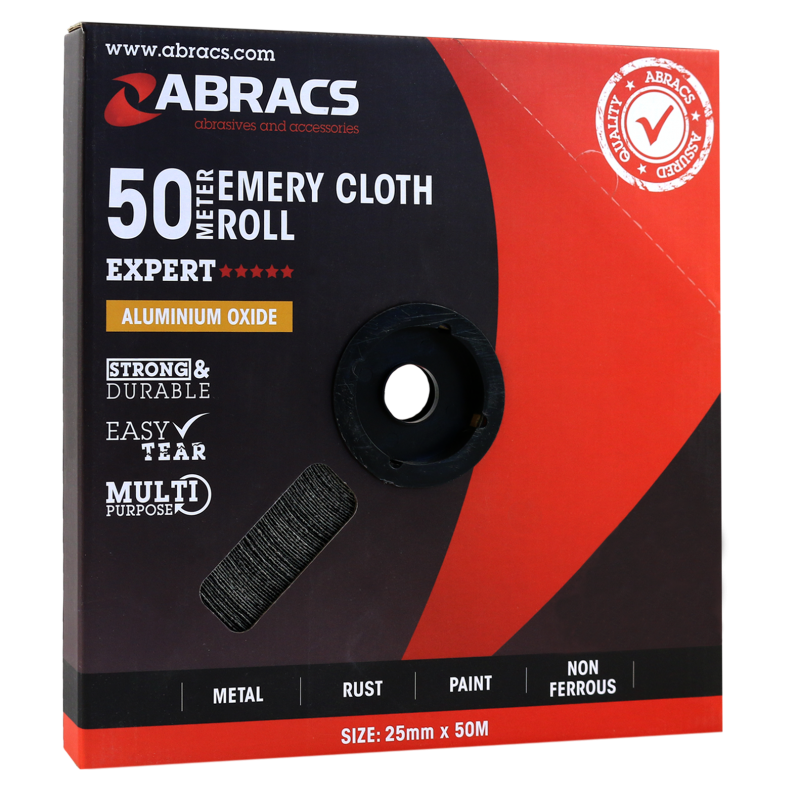 25mm EMERY TAPE (40 GRIT) (COARSE) (50mtrs)