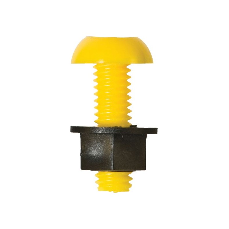 6 X 18mm NUMBER PLATE NYLON NUTS & BOLTS (Y) (100)