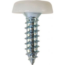 4.8 X 18mm NUMBER PLATE POLYTOP SCREWS (WHITE) (100)