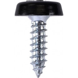 4.8 X 18mm NUMBER PLATE POLYTOP SCREWS (BLACK) (100)
