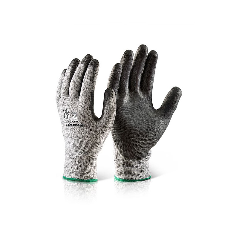 SIZE 10 (XL) PU COATED CUT RESISTANT GLOVES (10PRS)
