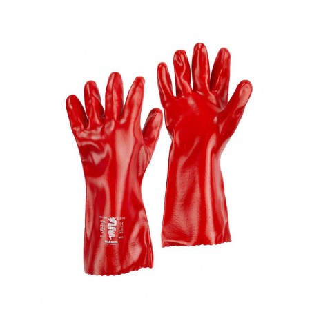 RED PVC GAUNTLETS (35CM)