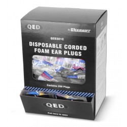 200 x QED Disposable Corded Foam Ear Plugs