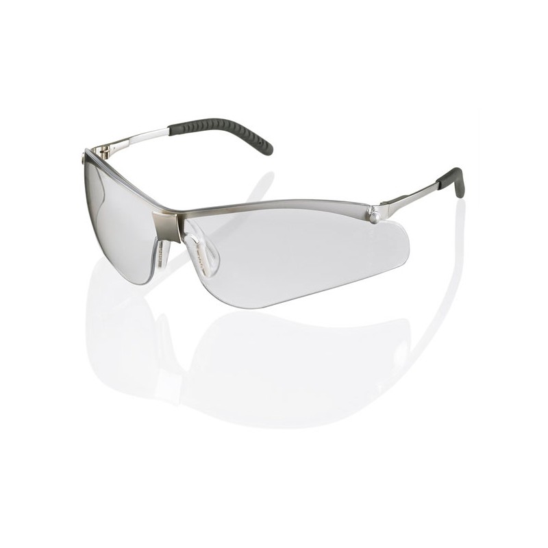 10 X Clear Safety Specs  (Metal Frame, Spring Hinges) (Milano)