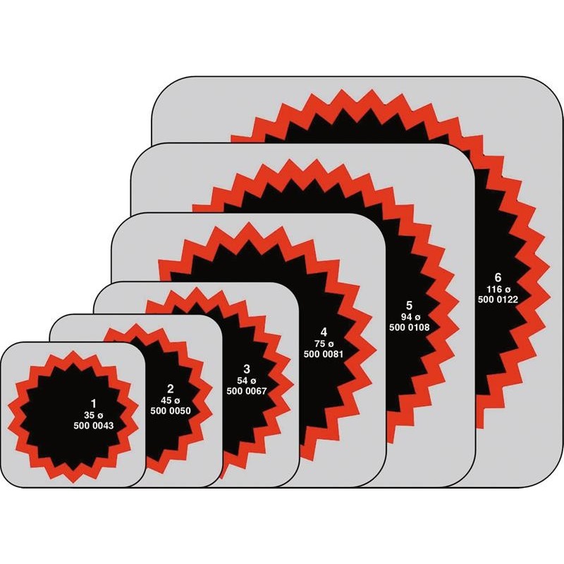 No.5 Round Tube Patches - Red Edges