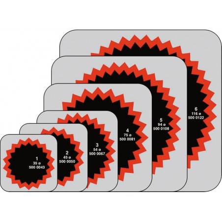 No.5 Round Tube Patches - Red Edges