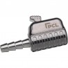 PCL Tyre Valve Connector, Straight, Swivel, 1/4 i/d Hose Tailpiece, Open End